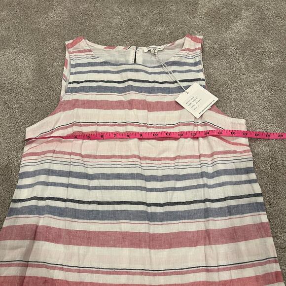 NWT Beach Lunch Lounge Linen Sundress White Blue Red Size Small - Picture 4 of 9